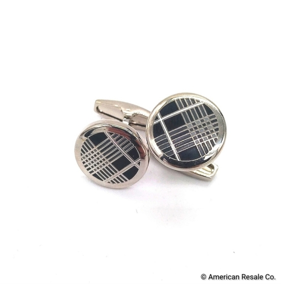 COPY - Vintage Burberry Signed Round Nova Check Cufflinks - Picture 3 of 6